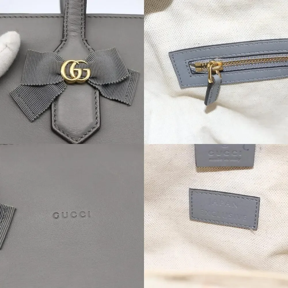 Gucci Leather Tote Bag Gray